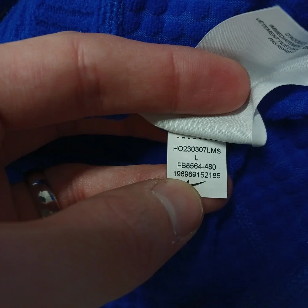Nike Sweater Mens Large Blue 1/4 Zip Therma Fit Lightweight Activewear Casual‎